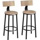 Tectake Poole 2 Bar Stools - Brown