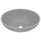 vidaXL Luxury Basin Oval-shaped Matt Light Grey 40x33 cm Ceramic