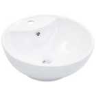 vidaXL Wash Basin with Overflow 46.5x18 cm Ceramic White