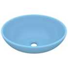 vidaXL Luxury Basin Oval-shaped Matt Light Blue 40x33 cm Ceramic