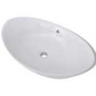 vidaXL Luxury Ceramic Basin Oval with Overflow 59 x 38,5 cm
