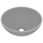 vidaXL Luxury Bathroom Basin Round Matt Light Grey 32.5x14 cm Ceramic