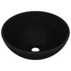 vidaXL Luxury Bathroom Basin Round Matt Black 32.5x14 cm Ceramic