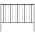 vidaXL Fence Panel With Posts Powder-coated Steel 1.7X0.75 M Black