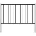 vidaXL Fence Panel With Posts Powder-coated Steel 1.7X1.25 M Black