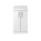 Nuie Athena 500 Floor Standing 2-door Vanity & Worktop - Gloss White