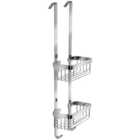 Croydex Aluminium 2 Tier Hook Over Basket - Chrome