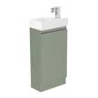 Newland 400mm Single Door Ceramic Basin Unit - Sage Green