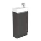 Newland 400mm Single Door Ceramic Basin Unit - Midnight Mist