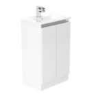 Newland 500mm Double Door Ceramic Basin Unit - White Gloss