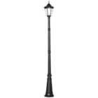 Outsunny 2.4 m Black Garden Lamp Post Light, LED Solar Powered Motion Sensor Patio Path