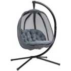 Outsunny Hanging Egg Chair - Grey