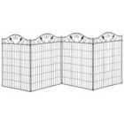 Outsunny Garden Decorative Fence 4 Panels 44in x 12ft Metal Wire Landscape Border Edging
