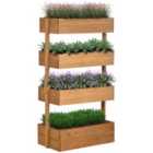 Outsunny 80cm x 45cm x 142cm 4-Tier Raised Garden Bed