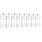 Outsunny Decorative Garden Fencing, 8PCs 44in x 12.5ft - Black