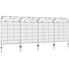 Outsunny Decorative Garden Fencing, 4pc 43'' x 11.5' Black