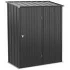 Outsunny 5ft x 3ft Outdoor Storage Shed, Garden Metal Storage Shed with Single Lockable Door - Charcoal Grey