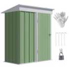 Outsunny Steel Small Garden Shed, Outdoor Lean-to Shed with Adjustable Shelf