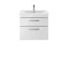Nuie Athena 600 Wall Hung 2-drawer Vanity & Curved Basin - Gloss Grey Mist