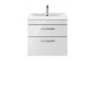 Nuie Athena 600 Wall Hung 2-drawer Vanity & Mid-edge Basin - Gloss Grey Mist