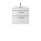 Nuie Athena 600 Wall Hung 2-drawer Vanity & Minimalist Basin - Gloss Grey Mist