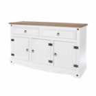 Corona White Medium Sideboard with 3 Doors And 2 Drawers