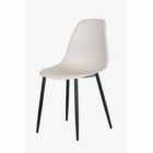 Aspen Curve Chair Calico Plastic Seat with Black Metal Legs Pair