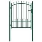 vidaXL Fence Gate With Spikes Steel 100X125cm Green