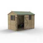 Forest Garden Beckwood 10x6 Reverse Apex Shed - 4 Window, Double Door