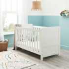 Babymore Caro Mini Cot Bed - White Wash