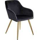 Tectake Marilyn Velvet-look Chair - Black And Gold