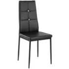 Tectake 6 Dining Chairs w/ Rhinestones - Black