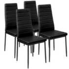 Tectake 4 Dining Chairs - Synthetic Leather Black