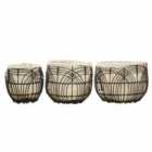 Set of 3 Rattan Baskets