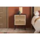 Birlea Croxley 2 Drawer Rattan Bedside