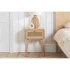 Birlea Croxley 1 Drawer Rattan Bedside