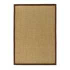 Origins Sisal Rug Warm Natural with Dark Brown Border 160x230