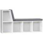 HOMCOM 2 Tier Bookcase With Removable Cushions Storage Cabinet For Living Room