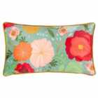Kate Merritt Duck Egg Floral Polyester Filled Cushion Blue