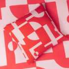 Furn. Manhattan Polyester Filled Cushion Pink/Red