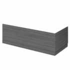 Hudson Reed Fusion 700Mm Bath End Panel & Plinth - Anthracite Woodgrain