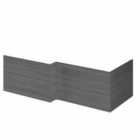 Hudson Reed Fusion 1700Mm Shower Bath Front Panel - Anthracite Woodgrain