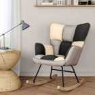 Living and Home Tufted Linen Upholstered Rocking Chair