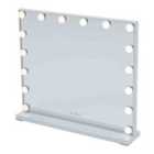 Living and Home Large Hollywood Mirror Vanity Make Up Mirror With Lights LED Dressing Table Mirror-white,62X52Cm