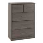 Seconique Lisbon 3+2 Drawer Chest - Black Wood Grain
