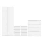 Seconique Malvern 2 Door Wardrobe Bedroom Set - White