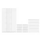 Seconique Malvern 3 Door Wardrobe Bedroom Set - White