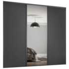 Spacepro Heritage 3 Wardrobe Door Kit Graphite Framed- 2x 1 Panel Shaker & 1x1 Panel Mirror