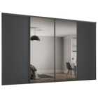 Spacepro Heritage 4 Wardrobe Door Kit Graphite Framed- 2x 1 Panel Shaker & 2x1 Panel Mirror