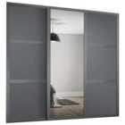 Spacepro Shaker 3 Wardrobe Door Kit Graphite Framed- 2x 3 Panel Shaker & 1x1 Panel Mirror